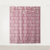 Rustieke Bruiloft Roze Achtergrond Stap en Herhaal Wandkleed (Voorkant)