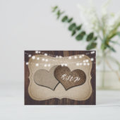 Rustieke Bruiloft RSVP Briefkaart Maaltijd Keuze (Staand voorkant)