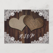 Rustieke Bruiloft RSVP Briefkaart Maaltijd Keuze (Voorkant)
