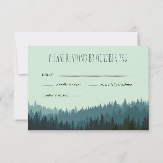 Rustieke bruiloft RSVP in de bergen Kaartje (Voorkant)