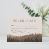 Rustieke bruiloft RSVP in de bergen met diner Kaartje (Staand voorkant)