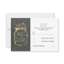 Rustieke bruiloft RSVP Kaart - GOUDEN CONFETTI MAS