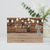 Rustieke Bruiloft RSVP-kaart, RSVP-kaart, Rustiek RSVP Kaartje (Staand voorkant)