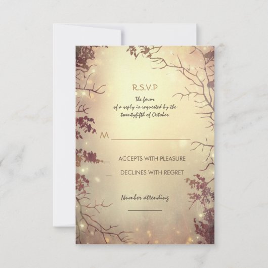 Rustieke bruiloft RSVP kaarten (Voorkant)