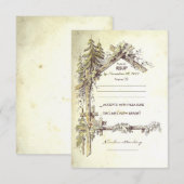 Rustieke bruiloft RSVP Kaarten Kaartje (Voorkant / Achterkant)