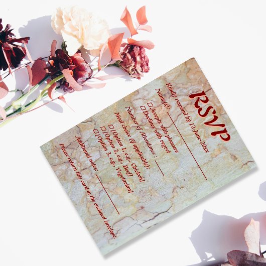 Rustieke bruiloft RSVP natuurlijke ontwerp