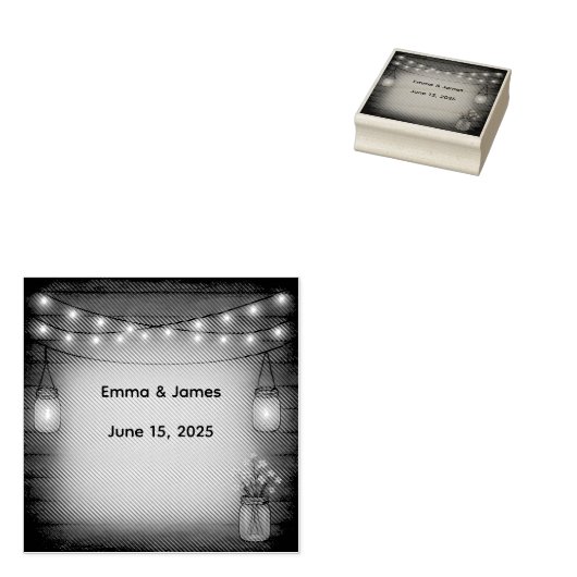 Rustieke bruiloft Rubber Stamp Rubberstempel (Gestempeld)