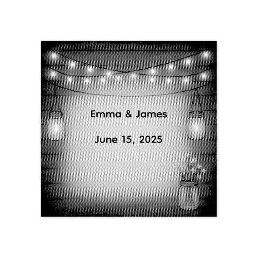 Rustieke bruiloft Rubber Stamp Rubberstempel (Afrduk)