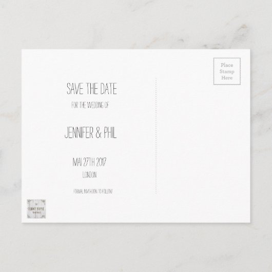 rustieke bruiloft Save the Date Aankondigingskaart (Achterkant)