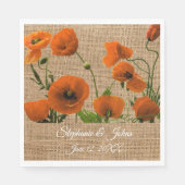 Rustieke bruiloft Sinaasappel Bloemen Waterverf Bl Servet (Voorkant)