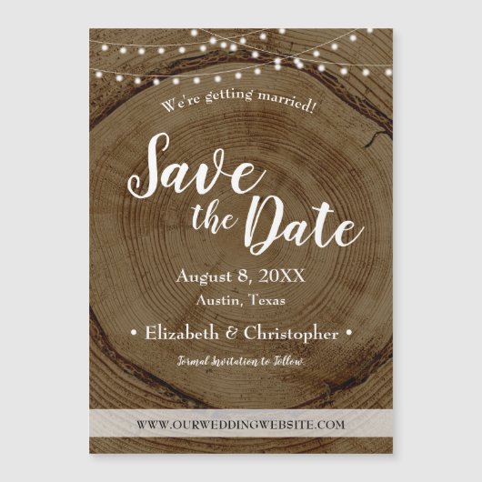 Rustieke Bruiloft String Lights Magnetisch (Voorkant)