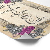 Rustieke bruiloft Sweet en Cake teken Poster (Hoek)