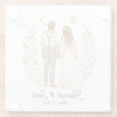 RUSTIEKE BRUILOFT THEMA (Personaliseren) Glazen Onderzetter (Achterkant)