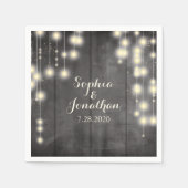 Rustieke bruiloft Twinkle String Lights Schuur Hou Servet (Voorkant)