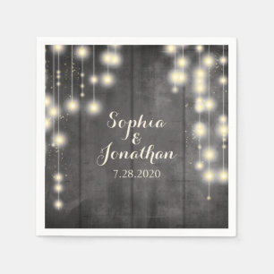 Rustieke bruiloft Twinkle String Lights Schuur Hou Servet