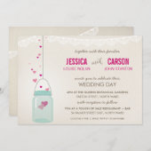 RUSTIEKE BRUILOFT UITNODIGEN schattige metselaar p Kaart (Voorkant / Achterkant)