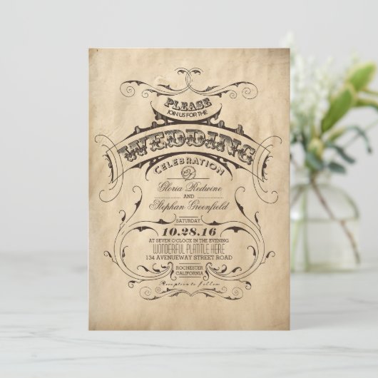  rustieke bruiloft uitnodiging (Staand voorkant)