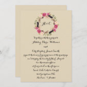 Rustieke bruiloft uitnodiging Bloemen bruiloft uit (Voorkant / Achterkant)