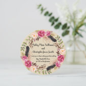 Rustieke bruiloft uitnodiging Boho bruiloft uitnod (Staand voorkant)