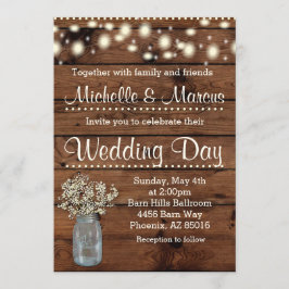 Rustieke bruiloft uitnodiging, bruiloft uitnodigin kaart