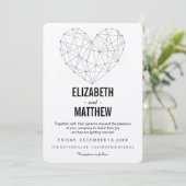 Rustieke bruiloft uitnodiging | geometrisch minima (Staand voorkant)