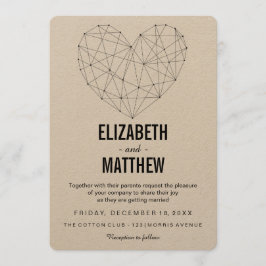 Rustieke bruiloft uitnodiging | geometrisch minima