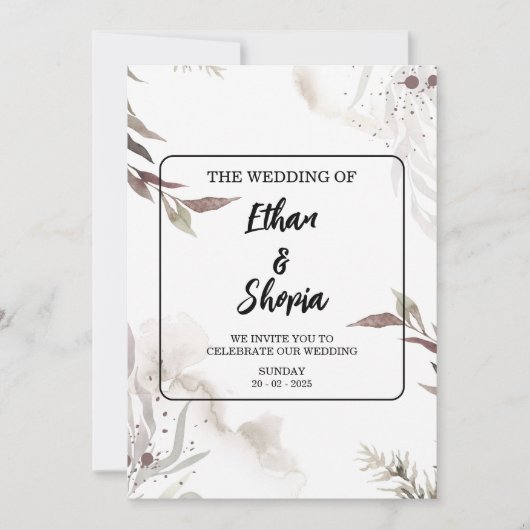 Rustieke bruiloft uitnodiging Sjabloon -  (Voorkant)