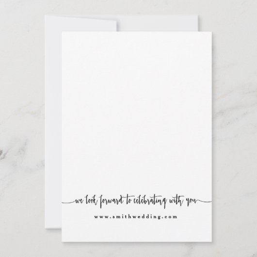 Rustieke bruiloft uitnodiging zwart (Achterkant)