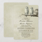 rustieke bruiloft uitnodigingen met OWL paar (Voorkant / Achterkant)