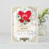 Rustieke bruiloft uitnodigingen met Rsvp Qr Code (Staand voorkant)