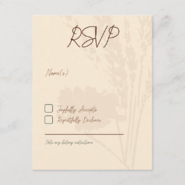 Rustieke bruiloft uitnodigingen, RSVP kaart, bruin Informatiekaartje