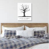 Rustieke bruiloft vingerafdruk boom canvas afdruk (Insitu (Slaapkamer))