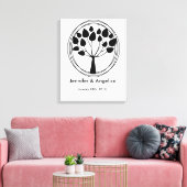 Rustieke bruiloft vingerafdruk boom canvas afdruk (Insitu (Woonkamer))