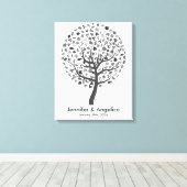 Rustieke bruiloft vingerafdruk boom canvas afdruk (Insitu (Houten vloer))