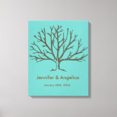 Rustieke bruiloft vingerafdruk boom canvas afdruk (Voorkant)