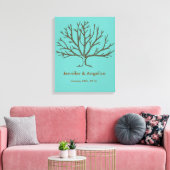 Rustieke bruiloft vingerafdruk boom canvas afdruk (Insitu (Woonkamer))