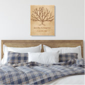 Rustieke bruiloft vingerafdruk boom canvas afdruk (Insitu (Slaapkamer))