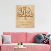 Rustieke bruiloft vingerafdruk boom canvas afdruk (Insitu (Woonkamer))