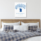 Rustieke bruiloft vingerafdruk boom canvas afdruk (Insitu (Slaapkamer))