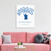 Rustieke bruiloft vingerafdruk boom canvas afdruk (Insitu (Woonkamer))