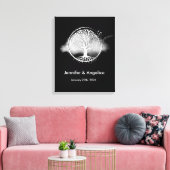 Rustieke bruiloft vingerafdruk boom canvas afdruk (Insitu (Woonkamer))
