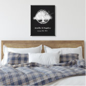 Rustieke bruiloft vingerafdruk boom canvas afdruk (Insitu (Slaapkamer))