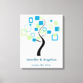 Rustieke bruiloft vingerafdruk boom canvas afdruk (Voorkant)