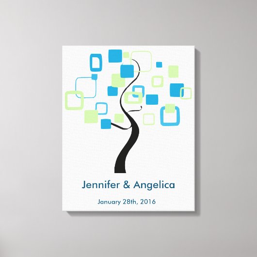 Rustieke bruiloft vingerafdruk boom canvas afdruk (Voorkant)