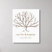 Rustieke bruiloft vingerafdruk boom canvas afdruk (Voorkant)