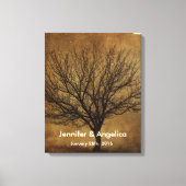 Rustieke bruiloft vingerafdruk boom canvas afdruk (Voorkant)