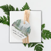 Rustieke bruiloft Waterverf Woodland Pine Forest Bedankjes Labels