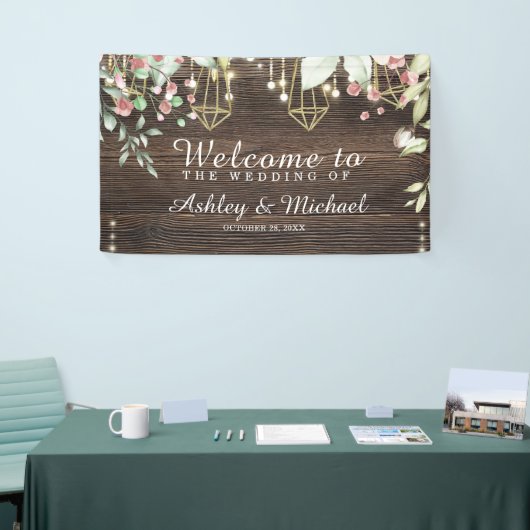 Rustieke Bruiloft Welkomstfeestbanner Spandoek (Beurs)