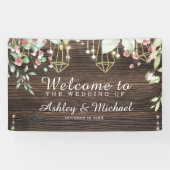 Rustieke Bruiloft Welkomstfeestbanner Spandoek (Horizontaal)