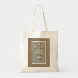Rustieke bruiloft welkomsttassen Burlap Loop Tote Bag